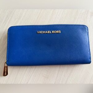 Michael Kors Royal Blue Zip-Around Wallet